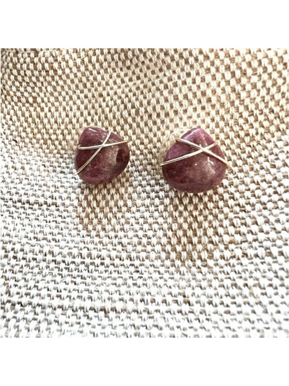 New Rhodonite stone earrings